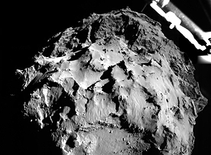 Imagem do cometa registrada pelo módulo de pouso Philae durante sua descida