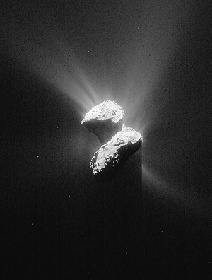 Imagem obtida pela sonda Rosetta do cometa Churyumov-Gerasimenko