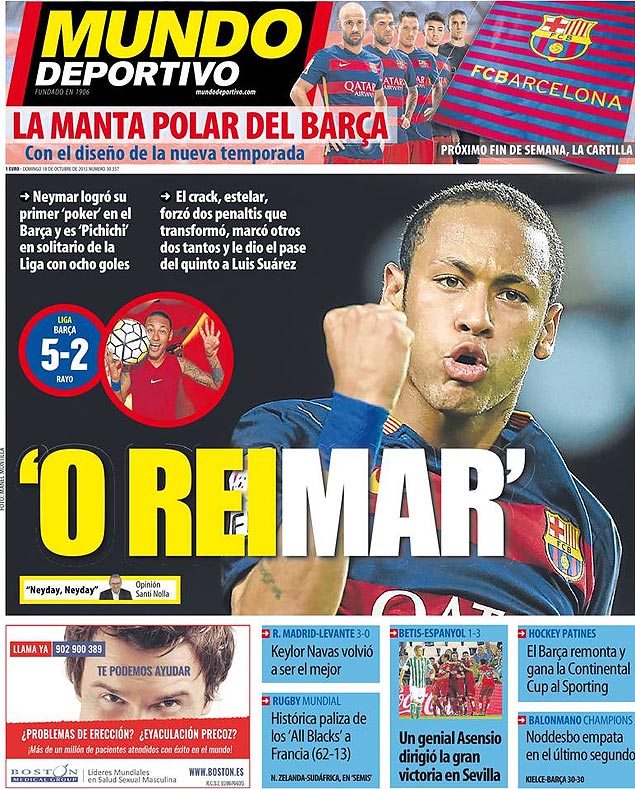 Neymar  chamado de "Reimar" pelo jornal "Mundo Deportivo"