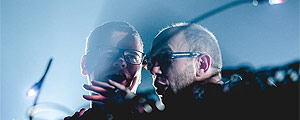 Ed Simons e Tom Rowland do The Chemical Brothers – Eduardo Magalhães/Divulgação Ed Simons e Tom Rowland do The Chemical Brothers – Eduardo Magalhães/Divulgação