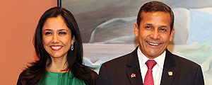 O presidente do Peru, Ollanta Humala, e sua mulher, Nadine Heredia – Fred Chartrand - 9.abr.2014/Associated Press O presidente do Peru, Ollanta Humala, e sua mulher, Nadine Heredia – Fred Chartrand - 9.abr.2014/Associated Press