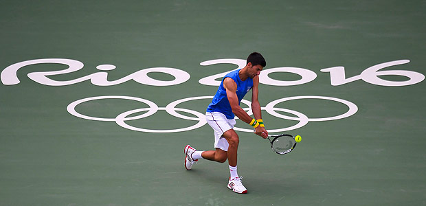 O srvio Novak Djokovic treina no Rio de Janeiro