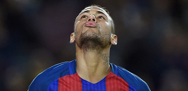 Neymar durante partida do Espanhol pelo Barcelona, no Camp Nou