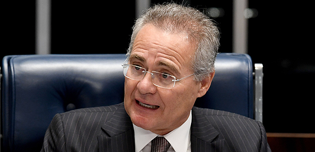 O presidente do Senado, Renan Calheiros (PMDB-AL), durante sesso na Casa
