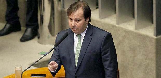 Deputado Rodrigo Maia faz seu discurso de candidato  presidncia da Cmara dos Deputados