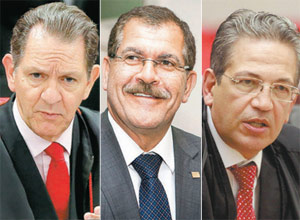 João Otávio de Noronha, Humberto Martins e Mauro Campbell. – Fotomontagem João Otávio de Noronha, Humberto Martins e Mauro Campbell. – Fotomontagem