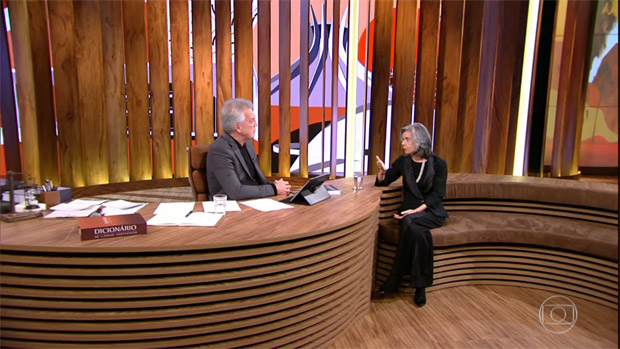 Pedro Bial entrevista a ministra Carmen Lcia no programa 'Conversa