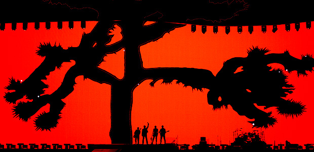 Members of the band U2 kick off their world tour of the Joshua Tree in Vancouver, British Columbia, Canada Friday, May 12, 2017. (Jonathan Hayward/The Canadian Press via AP) ORG XMIT: JOHV101