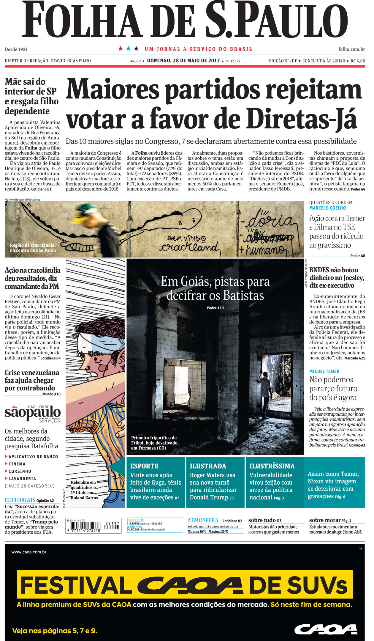 Capa Folha de S.Paulo - Edição São Paulo