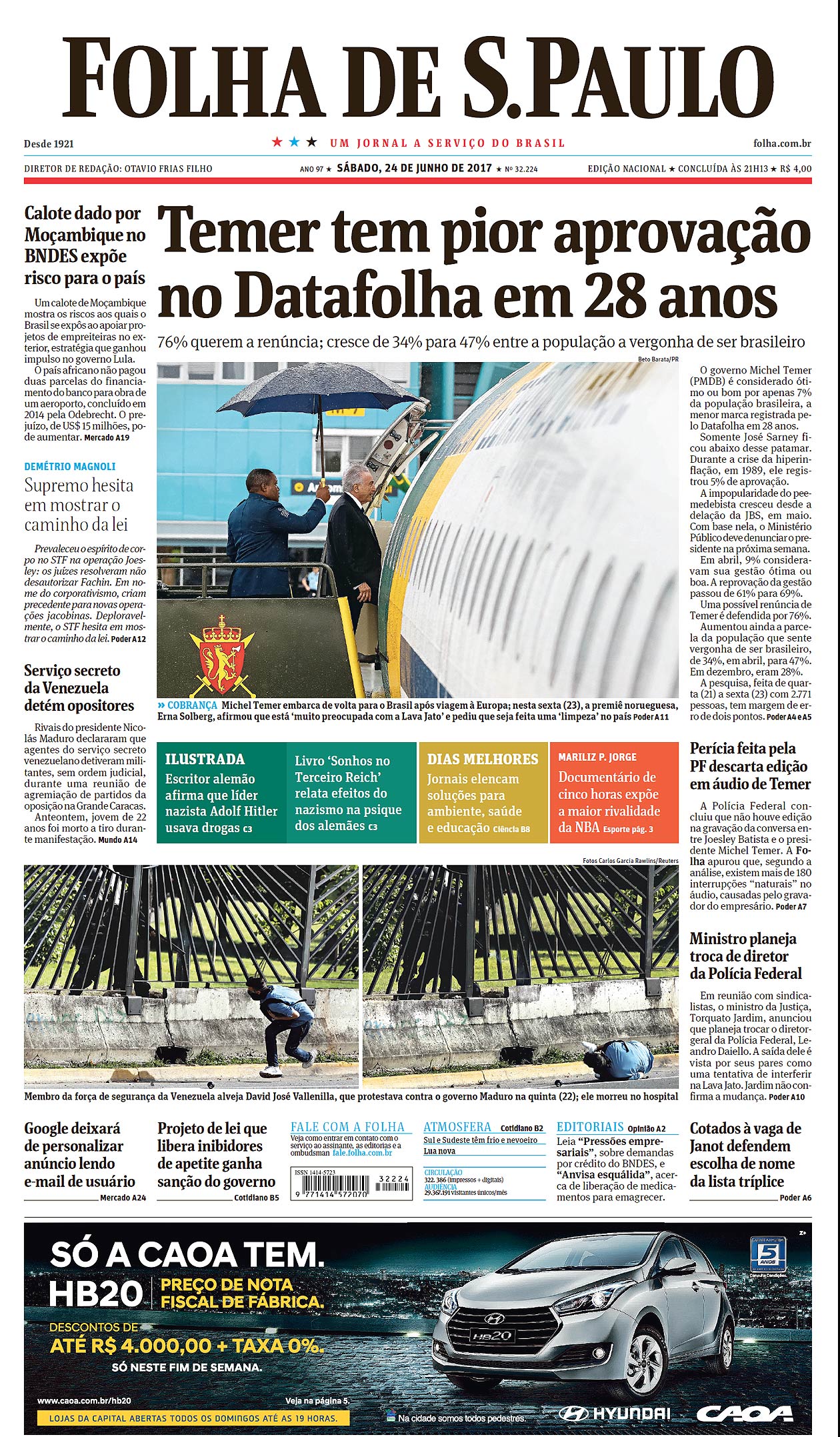 Capa Folha de S.Paulo Edio Nacional