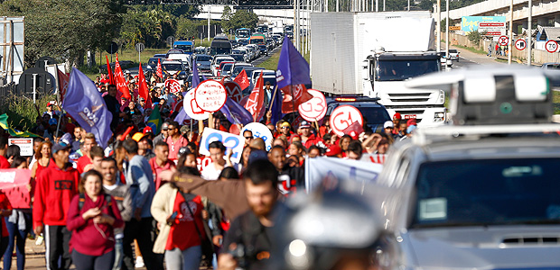 Jornada de protestas contra las reformas econmicas del presidente Michel Temer 