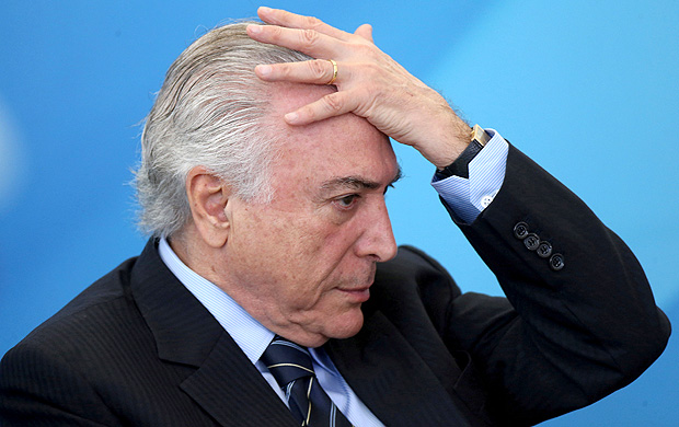 Brazil's President Michel Temer reacts during a ceremony at the Planalto Palace in Brasilia, Brazil July 13, 2017. REUTERS/Adriano Machado TPX IMAGES OF THE DAY ORG XMIT: BSB202