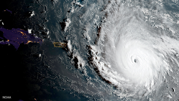 Furaco Irma sobre o Caribe