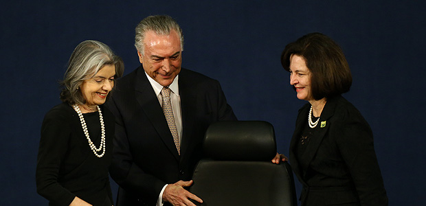 A presidente do STF, a ministra Cármen Lúcia, o presidente Temer e a procuradora-geral Raquel Dodge