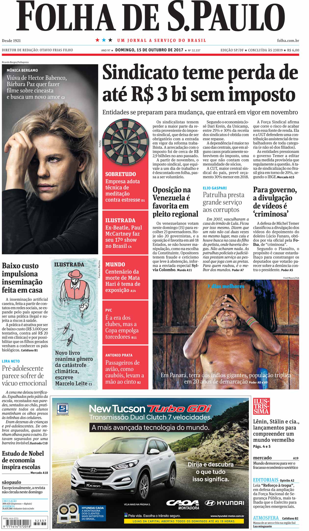 Capa Folha de S.Paulo - Edição São Paulo