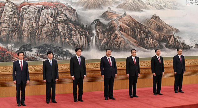 Xi Jinping apresenta novo Comit Permanente do Politburo do Partido Comunista chins