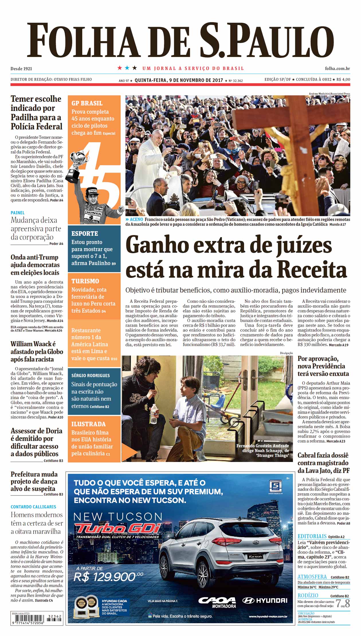 Capa Folha de S.Paulo - Edição São Paulo