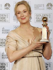 Meryl Streep ganhou o Globo de Ouro de melhor atriz neste ano