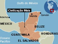 Mapa indica local da civilizao maia