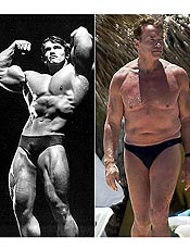 Jornal americano publica fotos de Schwarzenegger, antes e depois.
