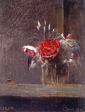 "Rosas num copo", de Jean-Batiste Camile Corot, exposta no Masp