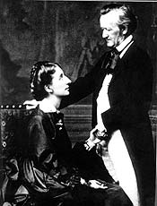 Compositor alemo Richard Wagner com sua mulher, Cosima (esq)