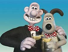 Wallace e Gromit em publicidade do filme "Wallace & Gromit" (Aardman Features)
