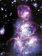 Ilustrao mostra universo jovem com suas primeiras estrelas