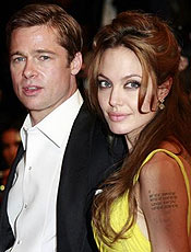Brad Pitt e Angelina Jolie na estria do filme no 60 Festival de Cannes