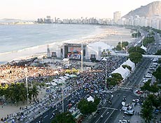 No Rio, show ocorre na praia de Copacabana