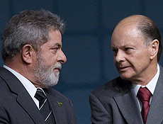 Lula e Edir Macedo durante o programa de inaugurao do canal Record News, em SP