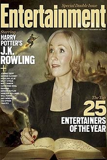 Escritora J.K. Rowling, autora de "Harry Potter", é capa da "Entertainment Weekly"