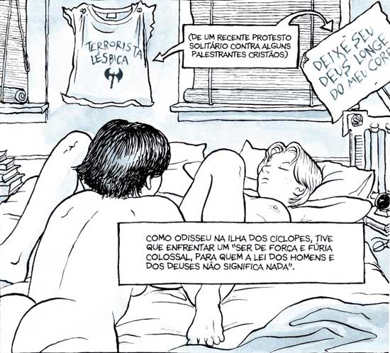 Alison em sua primeira experincia sexual, no lbum de quadrinhos "Fun Home", que acaba de sair no Brasil