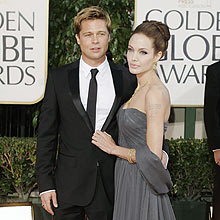 Com Pitt, Angelina Jolie deixou os ombros de fora em prmio do sindicatos dos atores