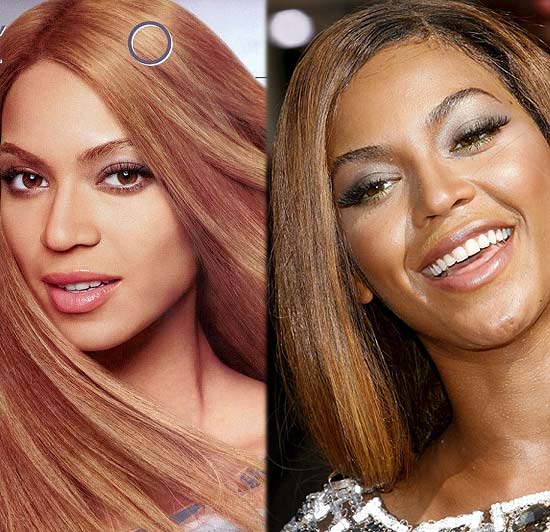 Beyoncé aparece mais clara em anúncio de cosmético na comparação com foto recente