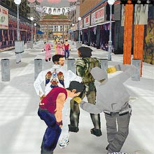 Bairro da Liberdade, So Paulo, em imagem do jogo, baseado no "Grand Theft Auto"