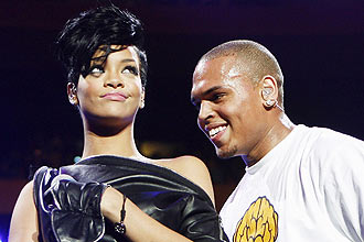 Rihanna e o namorado, o cantor Chris Brown