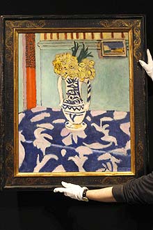 "Les coucous, tapis bleu et rose", natureza morta pintada em 1911 por Henri Matisse