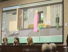 A obra "Beverly Hills Housewife", de David Hockney, foi arrematada por US$ 7,9 milhões