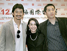 SHA05. SHANGHAI, (CHINA), 18/06/09.- Los actores de la película brasileña 'Destino', la primera coproducción cinomatográfica sino-brasileña,