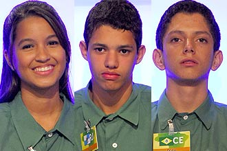 Os finalistas Larissa de Sousa Oliveira, Bruno Roberto Santos e Pedro Henrique Machado da Rocha