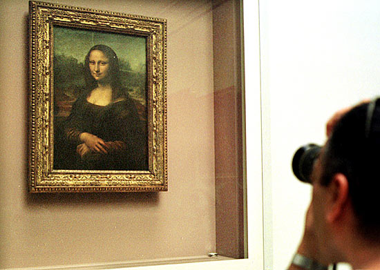 A tela "Mona Lisa", no Museu do Louvre
