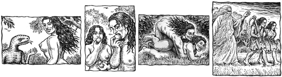 Trechos de "Gensis"; Verso da histria bblica do cartunista Robert Crumb inspirou mesa da Flip com o autor