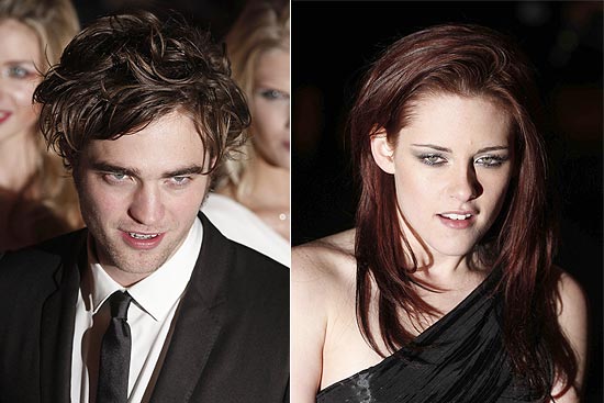Os atores Robert Pattinson e Kristen Stewart, estrelas de "Crepúsculo"
