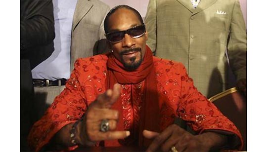 O rapper norte-americano Snoop Dogg durante coletiva de imprensa em Beirute em 2009
