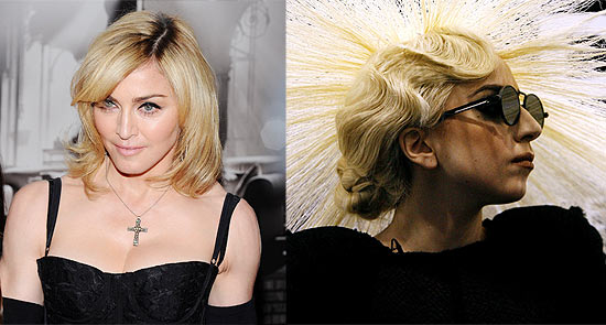 As cantoras Madonna e Lady Gaga, que liberaram canções para serem interpretadas pelo coral de "Glee"