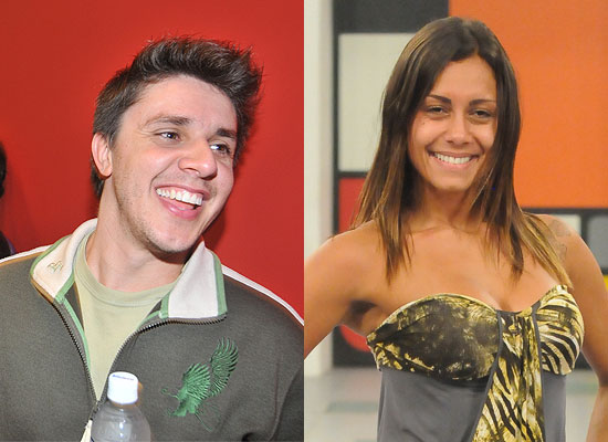 Montagem mostra Oscar Filho e a ex-BBB Lia; dançarina ajudou humorista a formular perguntas