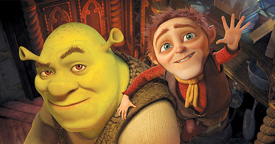 Em "Shrek para Sempre", o ogro assina pacto com o persuasivo Rumpel (à dir.) e vive uma realidade alternativa