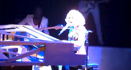 Lady Gaga @ Elton John's White Tie and Tiara ball 2010