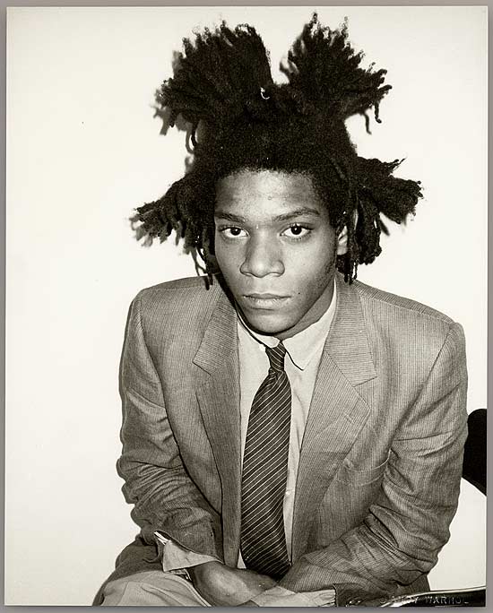 retrato ‘Jean-Michel Basquiat‘, feito por Andy Warhol em 1982; crdito The Andy Warhol Foundation for the Visual Arts